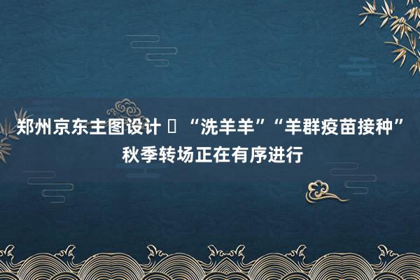 郑州京东主图设计 ‬“洗羊羊”“羊群疫苗接种” 秋季转场正在有序进行